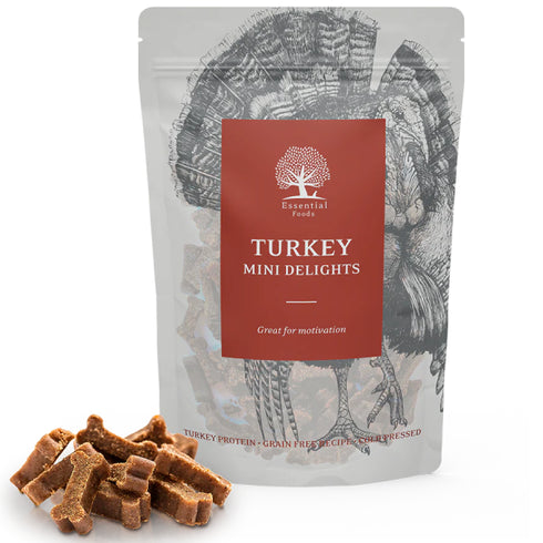 Recompense pentru caini Essential Mini Delights Curcan 100g