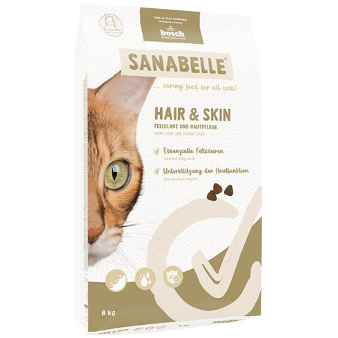 Hrana uscata pentru pisici Sanabelle Hair & Skin 8kg