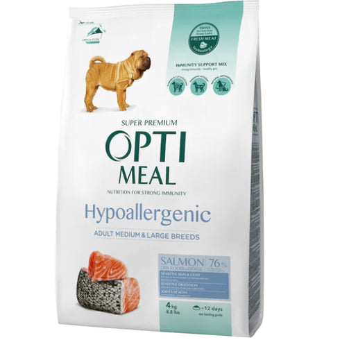 Hrana uscata pentru caini Optimeal Hypoallergenic M/XL Somon 4kg