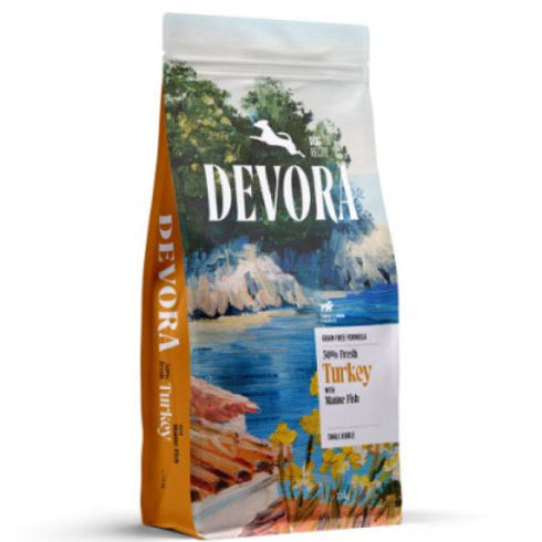 Hrana uscata pentru caini Devora Dog Starter & Puppy GF Mini Curcan si hering 4kg