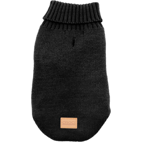 Pulover negru tricotat pentru caini Croci 60cm
