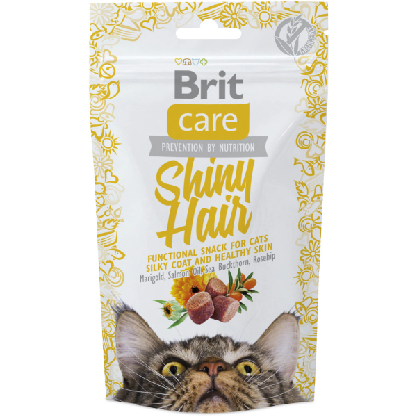 Recompense pentru pisici Brit Care Snack Shiny Hair 50g