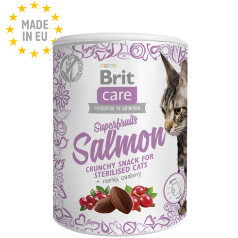 Recompense pentru pisici Brit Care Cat Snack Superfruits Somon 100g