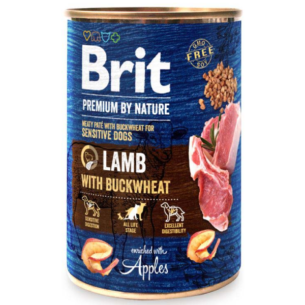 Hrana umeda pentru caini Brit Premium Sensitive Miel 400g