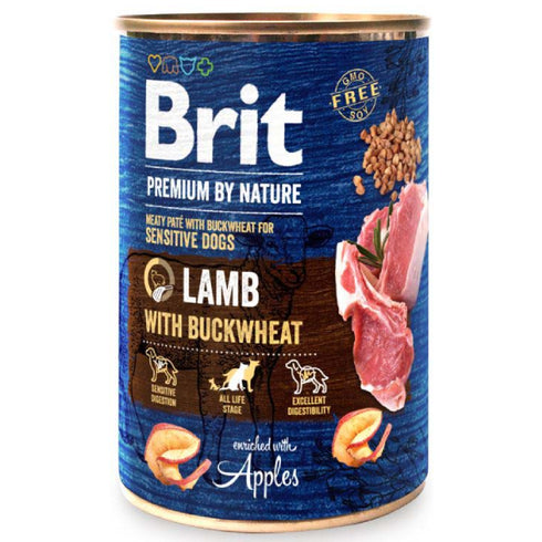Hrana umeda pentru caini Brit Premium Sensitive Miel 400g