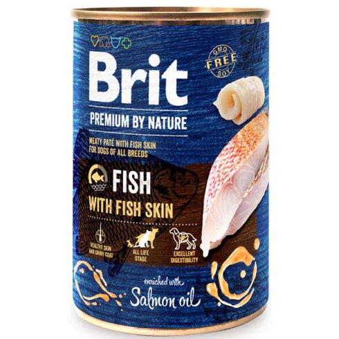 Hrana umeda pentru caini Brit Premium Piele de peste 400g