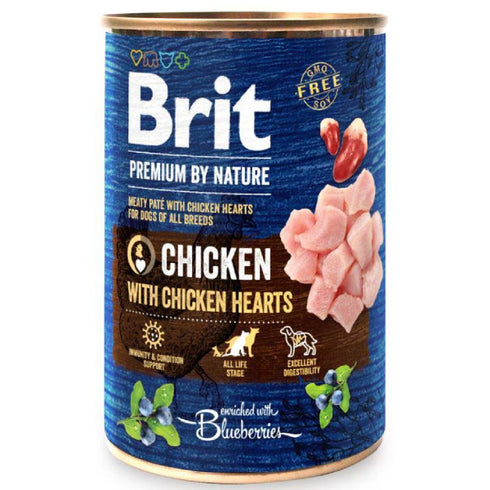 Hrana umeda pentru caini Brit Premium Pui cu inimi 400g