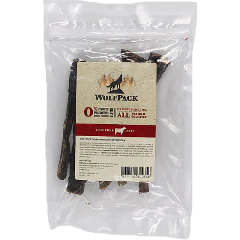 Recompense pentru caini Wolfpack Jerky Sticks Vita 100g