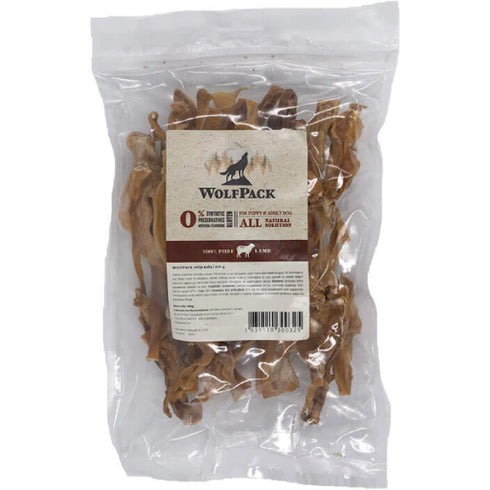 Recompense pentru caini Wolfpack Scalp de miel 200g