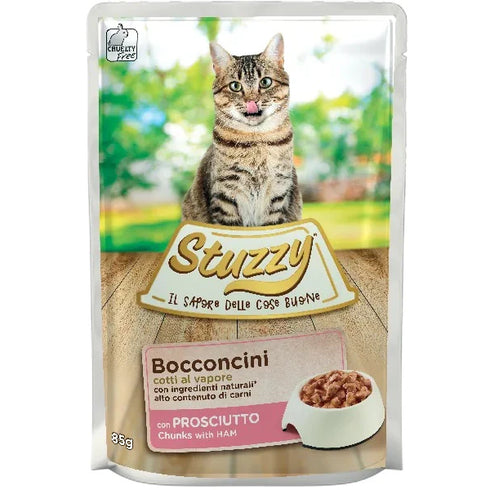 Hrana umeda pentru pisici Stuzzy Bucati de sunca 85g