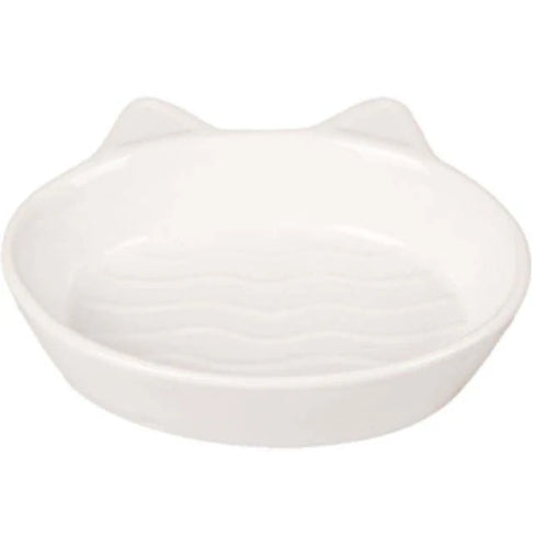 Bol pentru pisici Flamingo Gizmo Alb 13cm 170ml