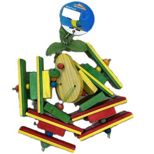 Jucarie pentru pasari mici LBW-112 Jucarie lemn si plastic 27x12cm