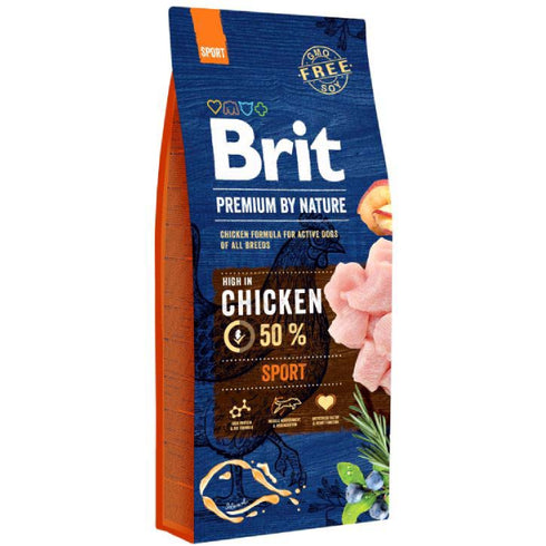 Hrana uscata pentru caini Brit Premium Sport Pui 15kg