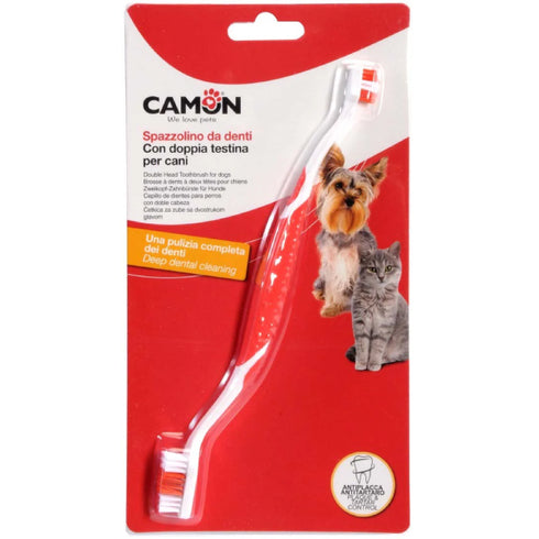 Periuta dubla de dinti pentru caini Camon CAM-B126
