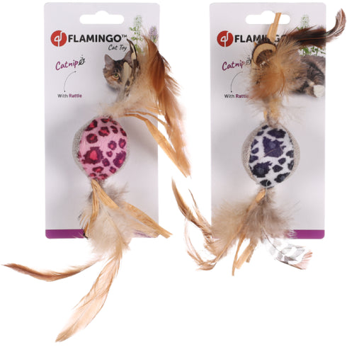 Jucarie pentru pisici Flamingo Leopard Ball