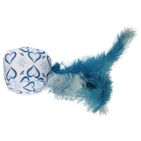 Jucarie pentru pisici Flamingo Bila Ice cu pene