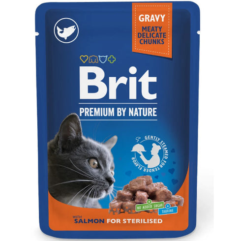 Hrana umeda pentru pisici Brit Premium Sterilised Somon 100g