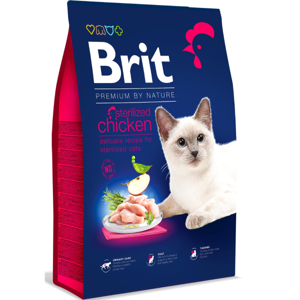 Hrana uscata pentru pisici Brit Premium Sterilized Pui 8kg