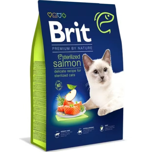 Hrana uscata pentru pisici Brit Premium Sterilized Somon 8kg