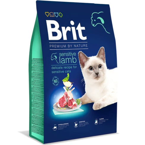 Hrana uscata pentru pisici Brit Premium Sensitive Miel 8kg
