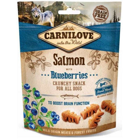 Recompense pentru caini Carnilove Crunchy Snack Somon&Afine 200g