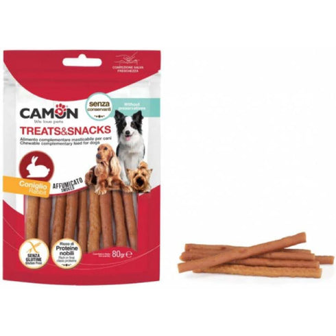 Recompense pentru caini Camon Sticks Iepure 80g