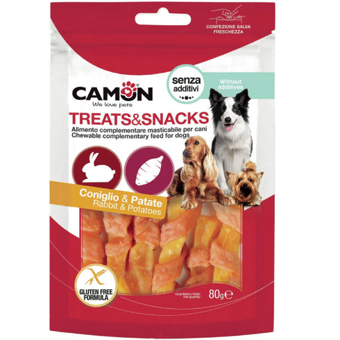 Recompense pentru caini Camon Iepure si Cartof 80g