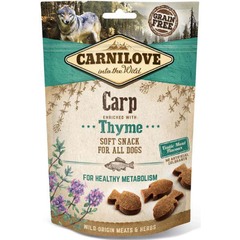 Recompense pentru caini Carnilove Dog Semi Moist Snack Crap&Cimbru 200g
