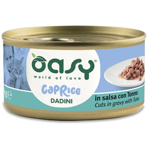 Hrana umeda pentru pisici Oasy Caprice Bucati de ton in sos 85g