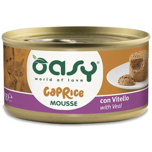 Hrana umeda pentru pisici Oasy Caprice Mousse Vitel 85g