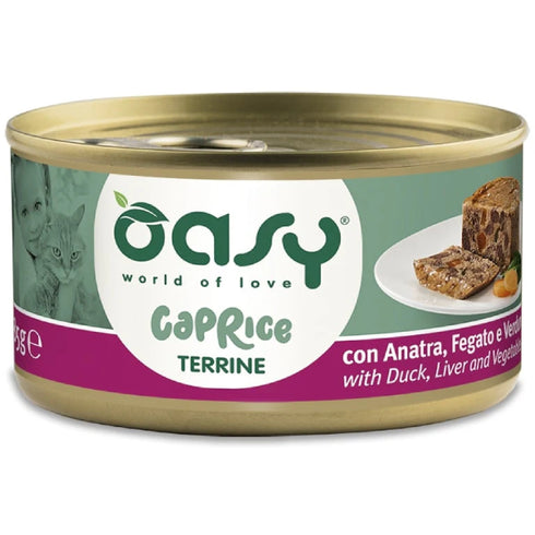 Hrana umeda pentru pisici Oasy Caprice Terrine Rata si legume 85g