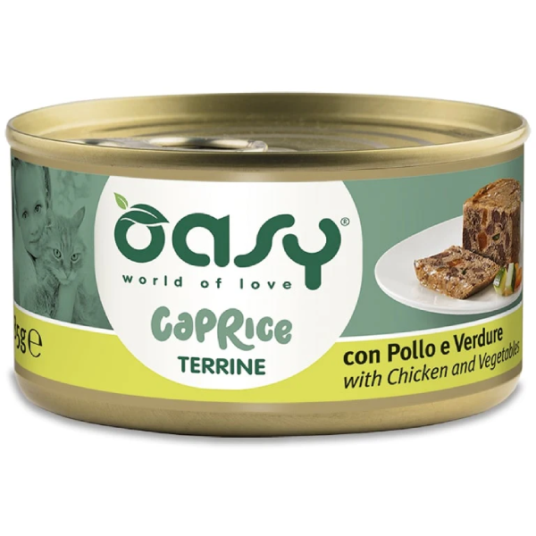 Hrana umeda pentru pisici Oasy Caprice Terrine Pui si legume 85g