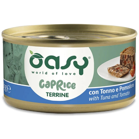 Hrana umeda pentru pisici Oasy Caprice Terrine Ton si rosii 85g