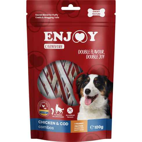 Recompense pentru caini Enjoy Carnivore Chicken Cod Combos 100g