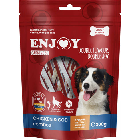 Recompense pentru caini Enjoy Carnivore Chicken Cod Combos 300g