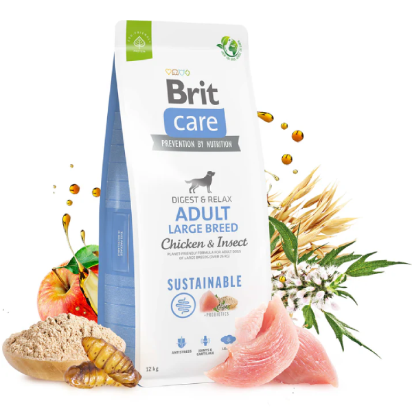 Hrana uscata pentru caini Brit Care Suistainable Adult Large Breed 12kg