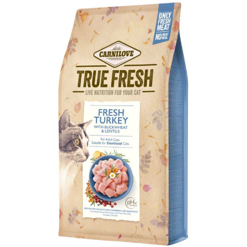 Hrana uscata pentru pisici Carnilove Cat True Fresh Curcan 1.8kg