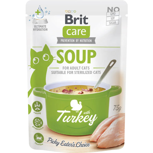 Hrana umeda pentru pisici Brit Care Cat Soup Curcan 75g