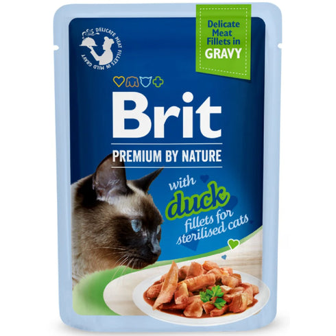 Hrana umeda pentru pisici Brit Premium Sterilised Delicate Fileuri de rata in sos 85g