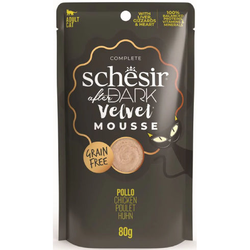 Hrana umeda pentru pisici Schesir After Dark Velve Mousse Pui 80g