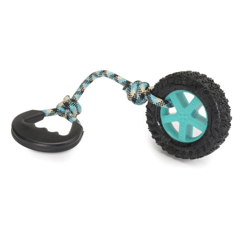 Jucarie pentru caini Camon CAM-AD0750 Roata TPR cu franghie si maner 44cm