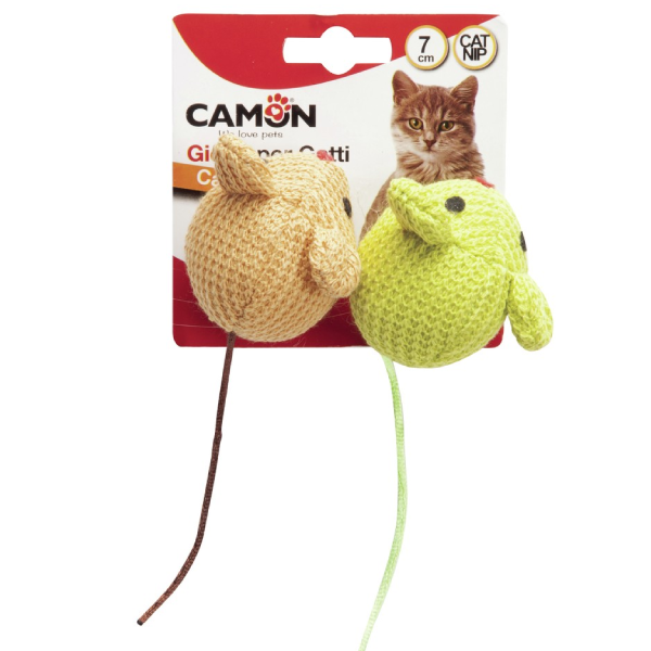 Jucarie pentru pisici Camon CAM-AG011/G Soricei tricotati 7cm