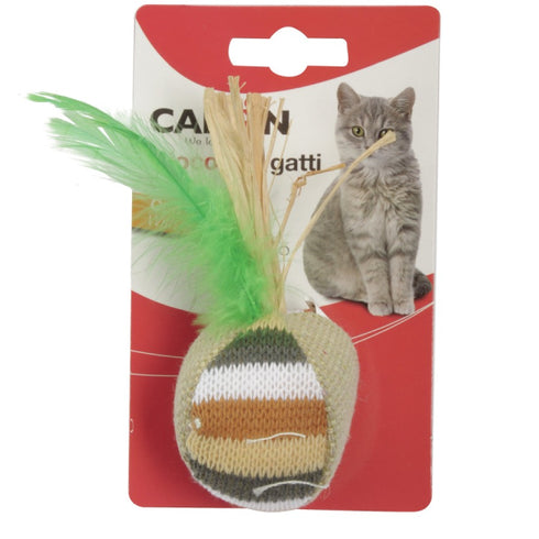 Jucarie pentru pisici Camon CAM-AG035 Minge cu pene 5.5cm