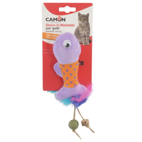 Jucarie pentru pisici Camon CAM-AG124 Pestisor cu matatabi si catnip 12cm