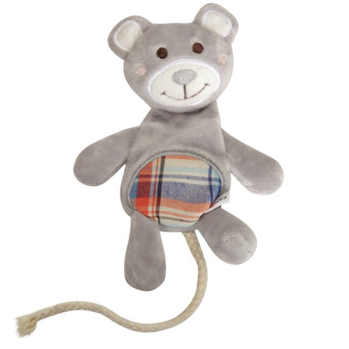 Jucarie pentru caini Camon CAM-AH406/F Ursulet din plus cu coada, franghie si scartaitor intern 11,5 x 17 cm