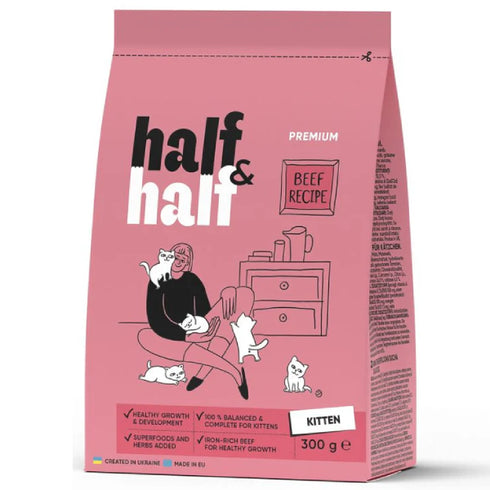 Hrana uscata pentru pisici Half&Half Kitten Vita 300g