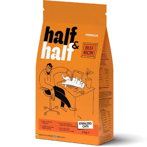 Hrana uscata pentru pisici Half&Half Sterilised Vita 2kg