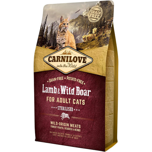 Hrana uscata pentru pisici Carnilove Cat Sterilised Miel/Mistret 6kg