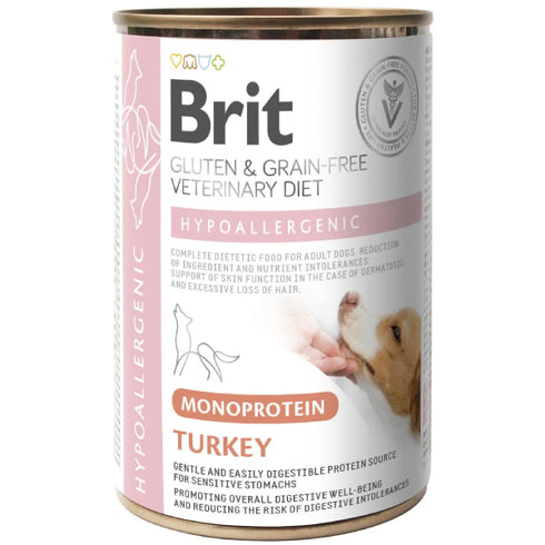 Hrana umeda pentru caini Brit Grain Free VD Hypoallergenic Curcan 400g