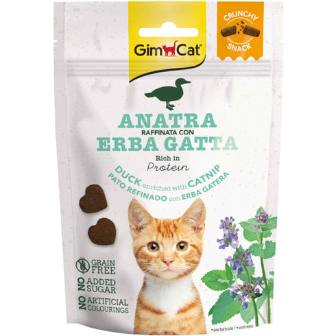 Recompense pentru pisici Gimcat Crunchy Rata cu catnip 50g